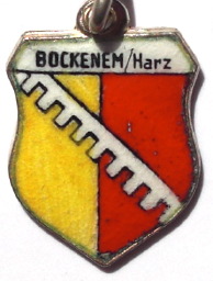 BOCKENEM, Germany - Vintage Silver Enamel Travel Shield Charm